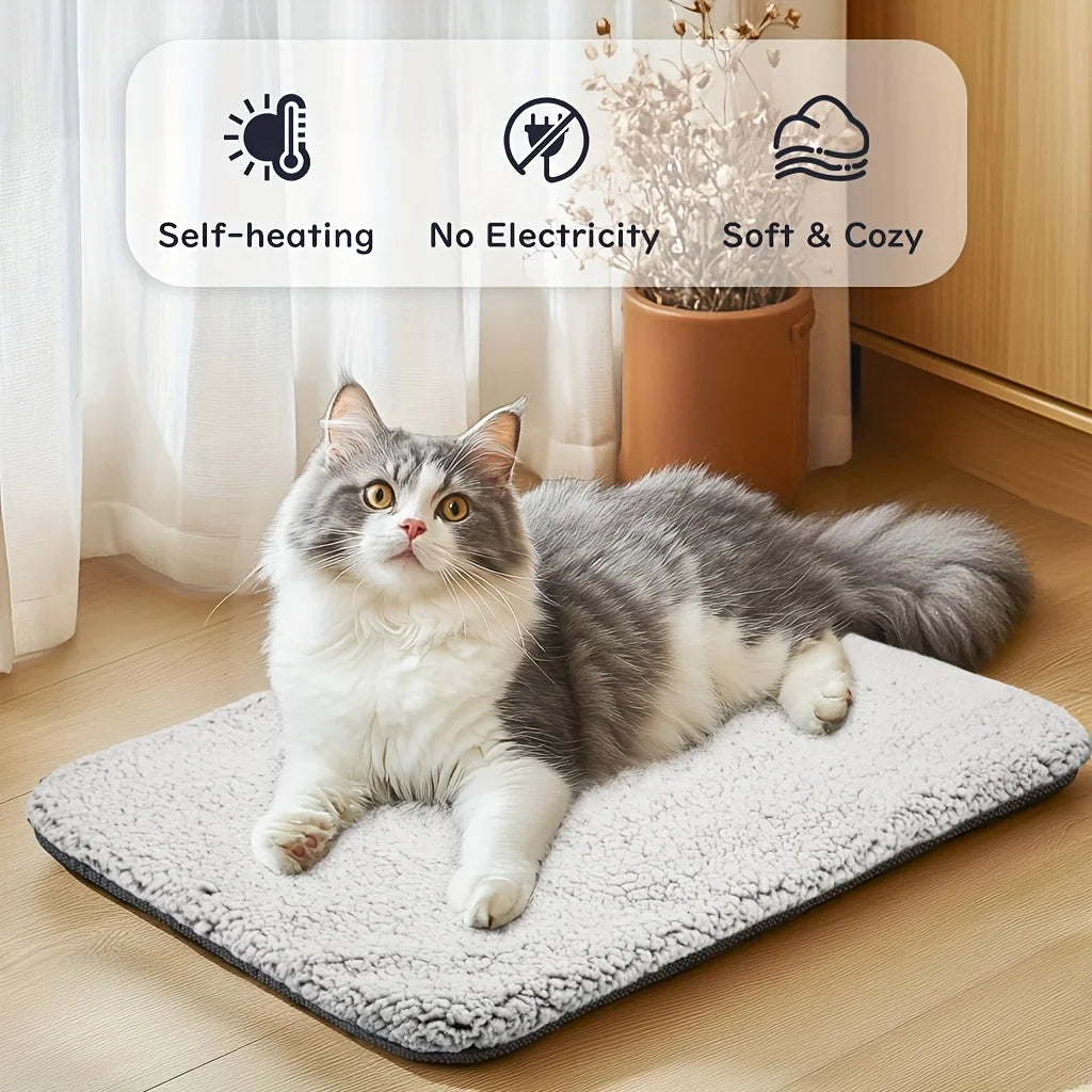Joyful Paws Self-Heating Pet Pads Blanket Puppy Pad Warm Cushion Mat for Cats Dogs Washable Pets with Thermal Body Heat Reflecting Core Pad